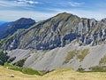 Alpine peaks of Widderfeld and Tomlishorn in the Swiss mountain range of Pilatus and in the Emmental Alps, Alpnach - Switzerland