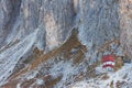 Alpine Refuge Fratelli Savio Fonda in Cadini di Misurina, Dolomites Royalty Free Stock Photo