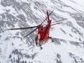 Close-up of an alpine rescue helicopter