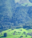 Alpine Retreat. Mountain Cozy Old House. Rustic Charm. Alpine Getaway. Mountain Home. A cozy wooden house in Alps Royalty Free Stock Photo