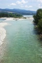 Alpine River Bialka Poland landscape and trees forest and mountains