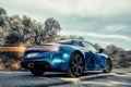 Alpine A110 on the road Royalty Free Stock Photo