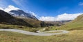 Alpine road on the Julierpass in Switzerland Royalty Free Stock Photo