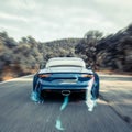 Alpine A110 on the road Royalty Free Stock Photo