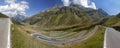 Alpine road with tight serpentines on Splugenpass, Switzerland Royalty Free Stock Photo