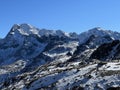 Alpine rocky mountain peak Piz Grialetsch (3130 m) in the massif of the Albula Alps - Switzerland