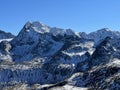 Alpine rocky mountain peak Piz Grialetsch (3130 m) in the massif of the Albula Alps - Switzerland