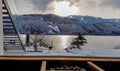 Austria - Alpine sauna with the view on the lake and the mountains