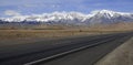 Alpine scene with snow capped mountains Royalty Free Stock Photo