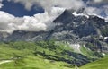 Alpine mountain landscape with beautiful sky, Grindelwald - Switzerland