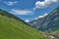 Alpine scenery in Vals in Switzerland 31.7.2020 Royalty Free Stock Photo