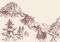 Alpine sketch background