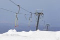Alpine ski lift at Etna ski resort. Sicily, Italy. Royalty Free Stock Photo