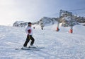 Alpine skier. Ski resort of Kaprun,