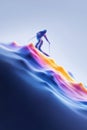 alpine skiing banner. alpine skiing dynamic wallpaper with colorful light trails on a dark background Royalty Free Stock Photo