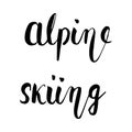 Alpine skiing black lettering text