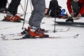 Alpine skiing equipment. Royalty Free Stock Photo