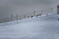 Alpine skiing on the mountain in Moscow