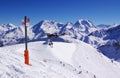 Alpine skiing resort view