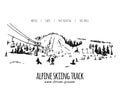 Alpine skiing track, sketch for your design