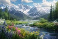 Alpine Springtime Splendor. Resplendent. Royalty Free Stock Photo