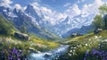 Alpine Springtime Splendor. Resplendent. Royalty Free Stock Photo