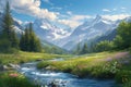 Alpine Springtime Splendor. Resplendent. Royalty Free Stock Photo