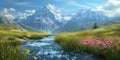 Alpine Springtime Splendor. Resplendent. Royalty Free Stock Photo