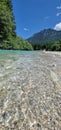 alpine stream with crystal blue water Royalty Free Stock Photo