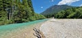 alpine stream with crystal blue water Royalty Free Stock Photo