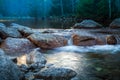 Alpine stream - evening reflections Royalty Free Stock Photo