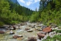 Alpine stream in valle Riofreddo in Comune di Tarvisio