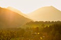 Alpine Sunset A Breathtaking View of the Majestic Mountains