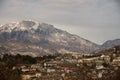 Alpine town village Povo Trento in winter light rural italian ho