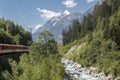 Alpine train in the Swiss Alps