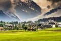 Alpine village in Dolomites Royalty Free Stock Photo