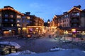 Alpine Village at Dusk, The Village @ Mammoth Mountain, California USA Royalty Free Stock Photo