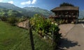 Farmhouse in the Swiss village of Flums, Walenstadt Royalty Free Stock Photo