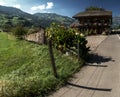 Farmhouse in the Swiss village of Flums, Walenstadt Royalty Free Stock Photo