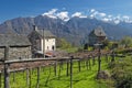 Alpine village landscape in spring Royalty Free Stock Photo