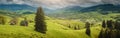 Alpine village on a spring carpathian rolling hills Royalty Free Stock Photo