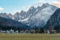 The alpine village of Valbruna, Italy