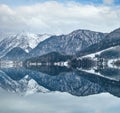 Alpine winter lake (Grundlsee, Austria Royalty Free Stock Photo