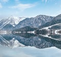 Alpine winter lake (Grundlsee, Austria Royalty Free Stock Photo