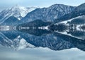 Alpine winter lake Grundlsee, Austria. Royalty Free Stock Photo