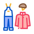 Alpinism clothes icon vector outline illustration