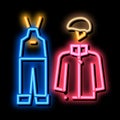 alpinism clothes neon glow icon illustration