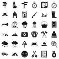 Alpinism icons set, simple style Royalty Free Stock Photo