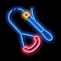 Alpinism Metallic Device With Handle neon glow icon illustration