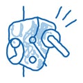 Alpinism Metallic Protection Mechanism doodle icon hand drawn illustration